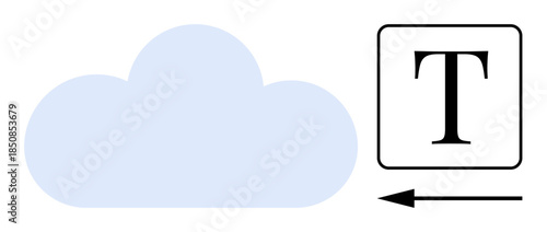 Cloud storage concept. Cloud storage transferring text-based data efficiently. Cloud storage ensures secure and accessible content management for various platforms. For IT, software development