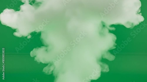 Realistic smoke explosion on green screen, visual effect for video compositing and motion