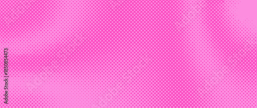 Bright pink halftone gradient background with soft dotted wave texture. Modern pop art backdrop for fashion design, beauty ads, summer banners, social media templates and vibrant digital layouts