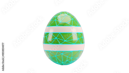 Geometric Easter Egg on White Background