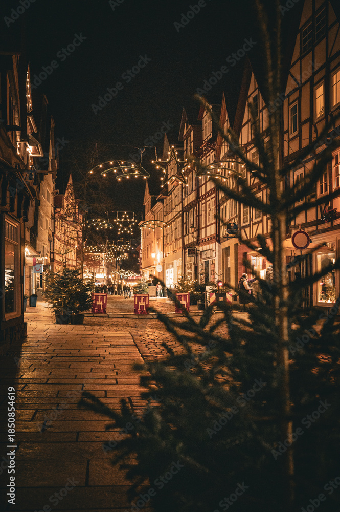 Obraz premium a Christmas markt in a small town