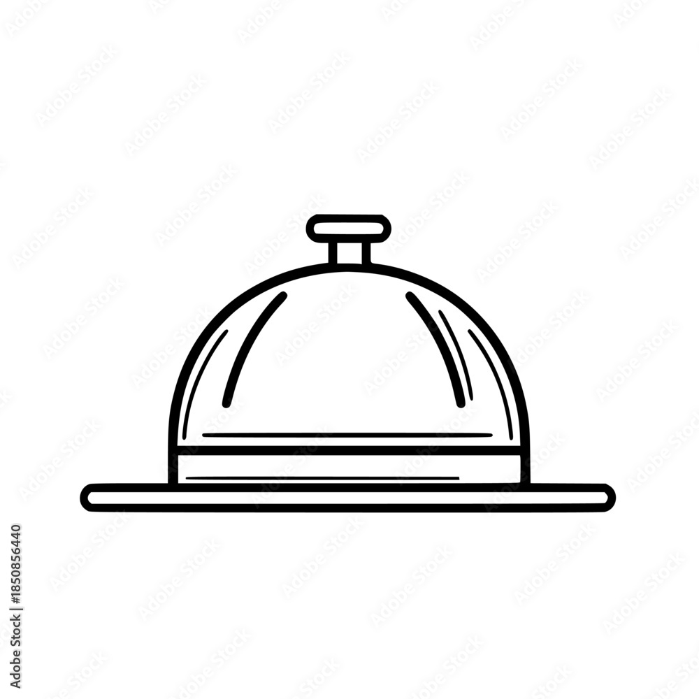 Fototapeta premium Elegant Monochrome Waiter's Bell | Clean, isolated vector art for creative projects.