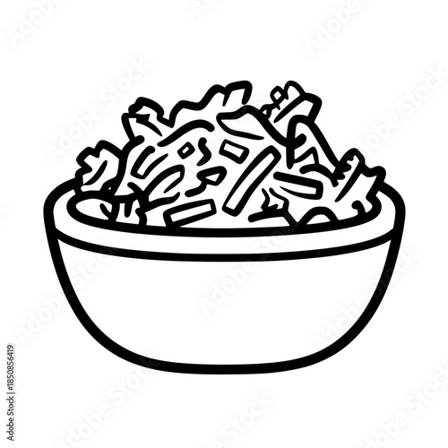 Monochrome feast crunchy cereal bowl | Clean, isolated vector art for creative projects.