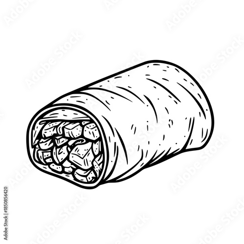 Great Burrito Escape: Culinary Adventure Wrap | Clean, isolated vector art for creative projects.