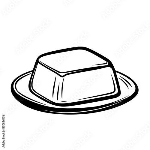 Classic Creamery Delight: Butter Dish | Clean, isolated vector art for creative projects.