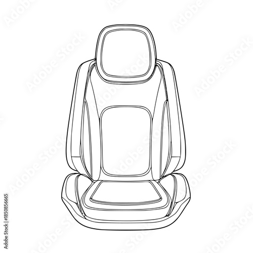 Sleek, modern car seat design | Clean, isolated vector art for creative projects.