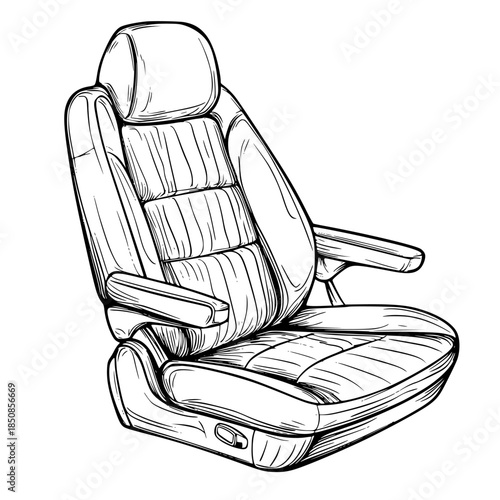 Elegant Sleek Car Seat Design - Modern Comfort | Clean, isolated vector art for creative projects.