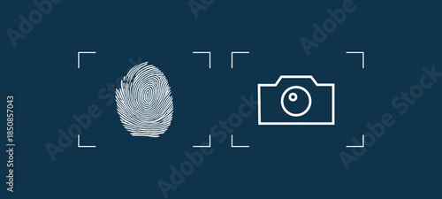 Fingerprint and Face Scan icons, Highlighting Bio metric Identity Verification, Financial Security.The Scene Conveys the theme of technology and security, highlighting bio metric identification.