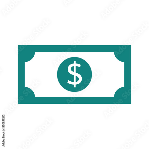 Green icon of a dollar bill