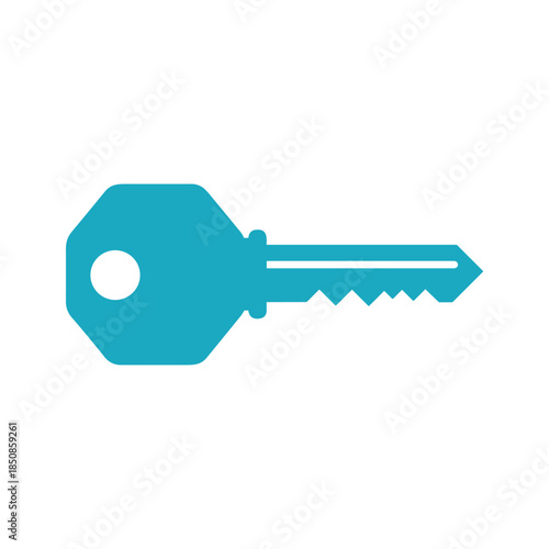 Blue Key Icon on White Background