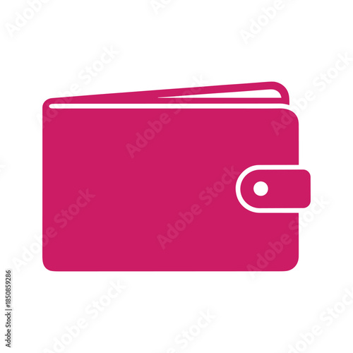 Pink Wallet Icon Illustration