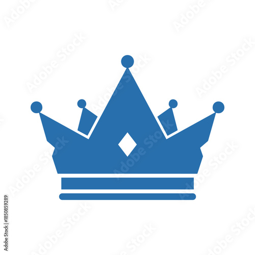Blue Crown Icon Symbol Royalty