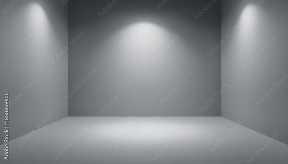 Obraz premium Minimal Grey Empty Studio Room with Soft Gradient Background for Product Display