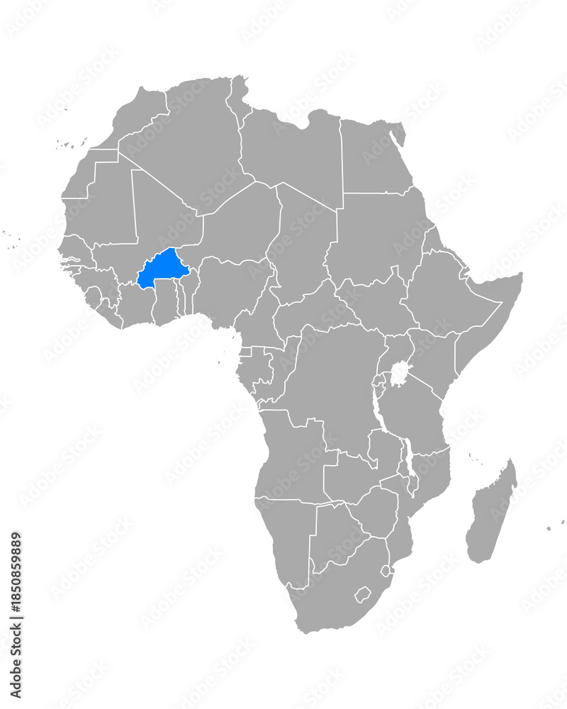 Fototapeta premium Karte von Burkina Faso in Afrika