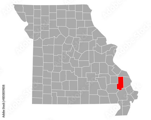 Karte von Bollinger in Missouri