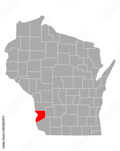 Karte von Crawford in Wisconsin