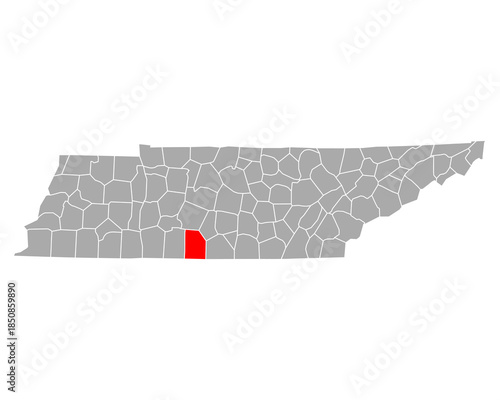 Karte von Giles in Tennessee