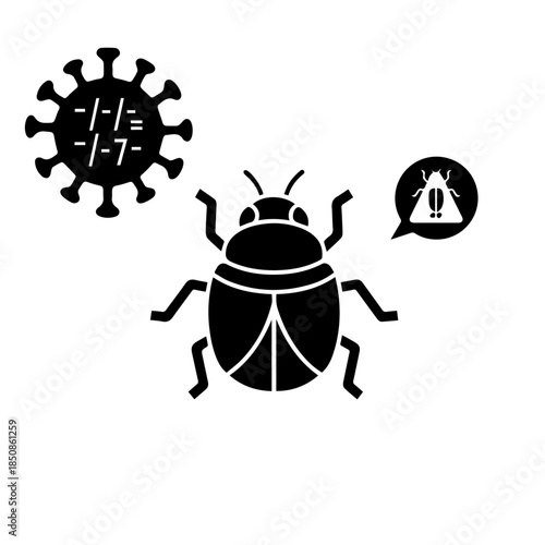 Illustration of virus, beetle, and bug