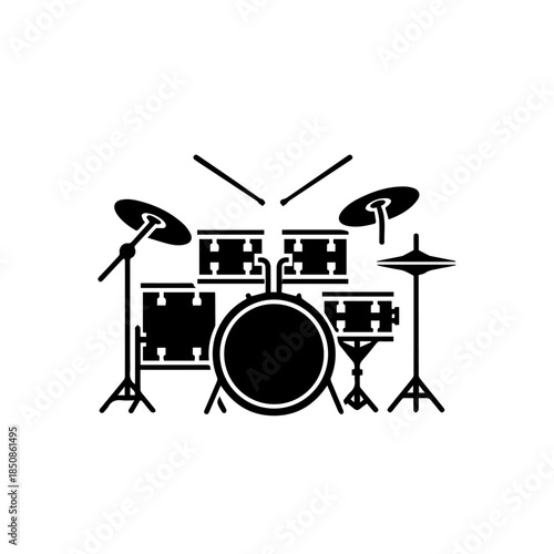 Drum set ready for performance