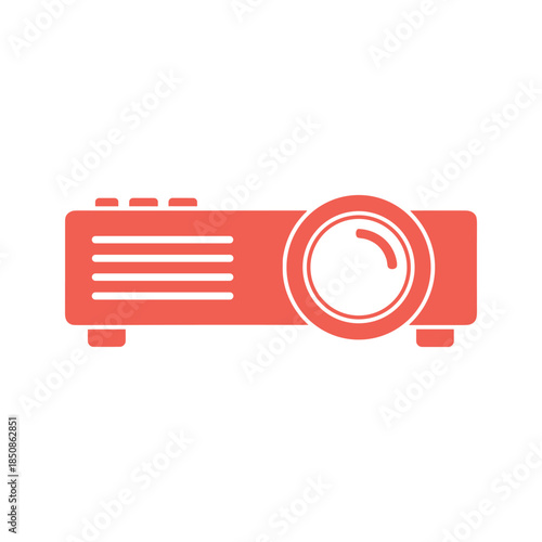 Red Projector Icon Illustration