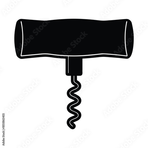 Elegant Corkscrew Icon Design For Wine Cellar And Beverage Concepts