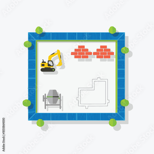 Construction Blueprint: A meticulously rendered architectural blueprint, a testament to the meticulous planning and precise execution required for realizing building projects.