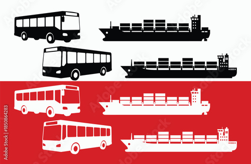 Vehicles and watercraft illustrations