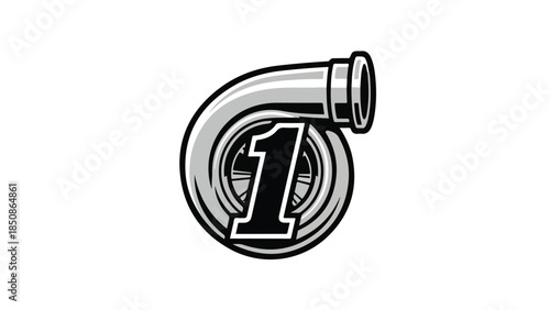 Turbocharger Number 1 Logo - Performance Boost Symbol logotypelogoicon.