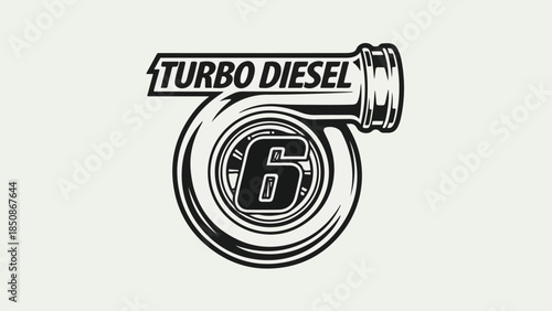 Turbo Diesel 6 Logo Automotive Performance Engine Power Truck Emblem logotypelogoicon.