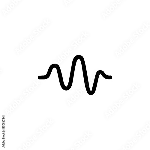 minimalist  waveform icon isolated on white background.