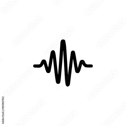 minimalist  waveform icon isolated on white background.