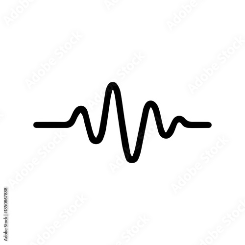 minimalist  waveform icon isolated on white background.