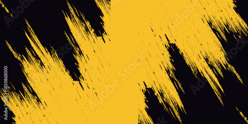 Yellow and black backdrop with dot halftone pattern element. Abstract brush grunge background. retro comic concept for your graphic design, banner or poster See Less