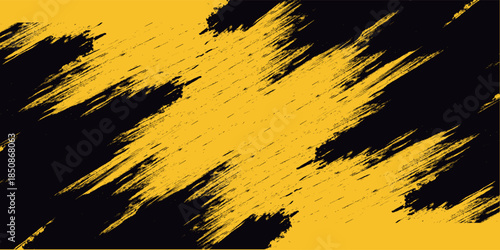 Yellow and black backdrop with dot halftone pattern element. Abstract brush grunge background. retro comic concept for your graphic design, banner or poster See Less