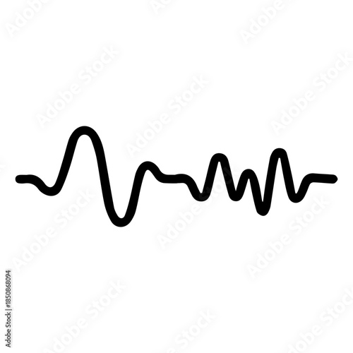 minimalist  waveform icon isolated on white background.