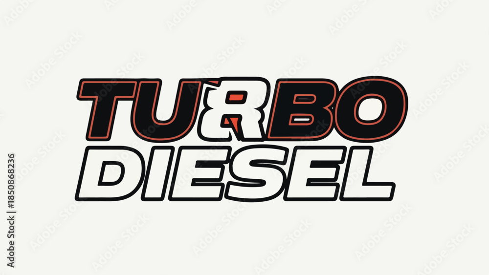 Fototapeta premium Turbo Diesel Logo - Performance Engine Emblem logotypelogoicon.
