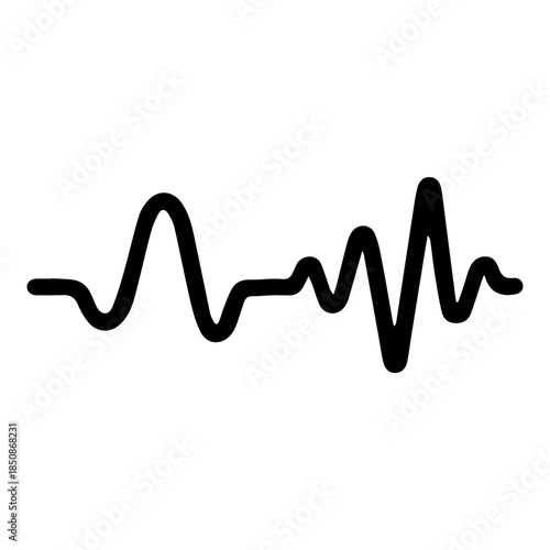 minimalist  waveform icon isolated on white background.