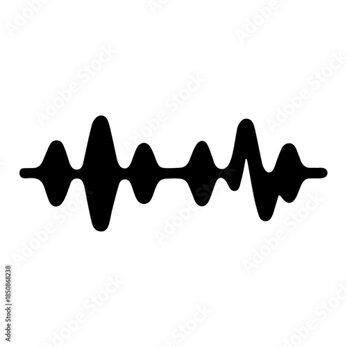 minimalist  waveform icon isolated on white background.