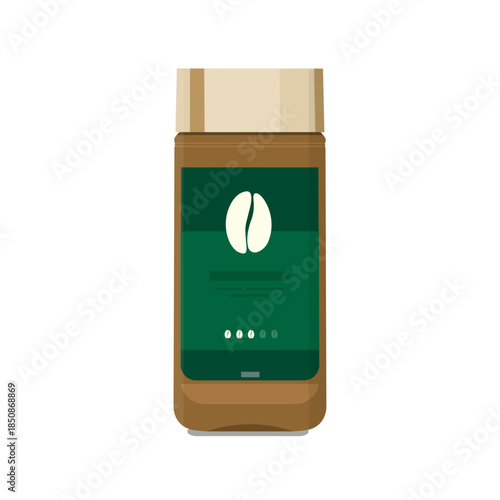 Instant coffee. Can of coffee on a white background. Vector illustration
