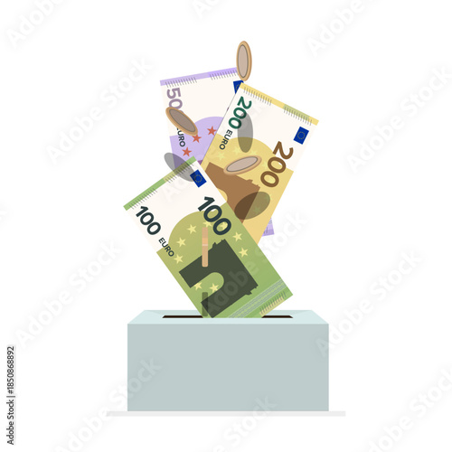 savings. money in a box. vector illustration