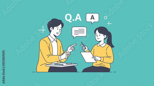fluency in communication and effective question and answer interaction between a young man and woman