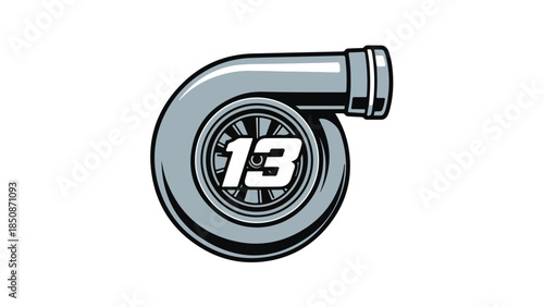 Turbocharger 13 Logo - Automotive Performance Part logotypelogoicon.
