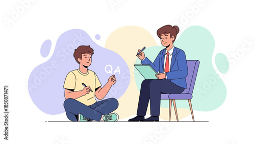 Therapist Conducting a Counseling Session with a Patient in an Office Setting