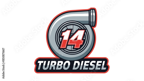 Turbo Diesel 14 Logo - Automotive Performance Emblem logotypelogoicon.