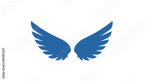 A pair of stylized red wings with outlined details, representing freedom, aspiration, and creativity