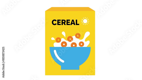 Healthy Breakfast Cereal Bowl with Milk Splashing on a Sunny Morning