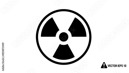 Radiation hazard symbol, a warning sign indicating the presence of ionizing radiation