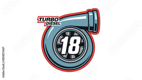 Turbo Diesel 18 Logo Automotive Engine Performance Emblem logotypelogoicon.