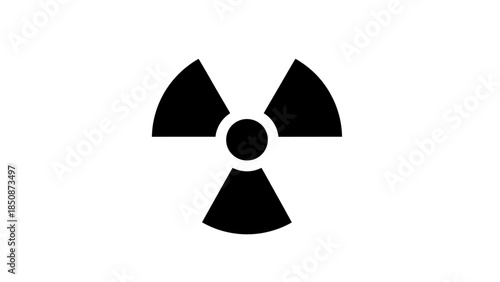 Radioactive symbol warning icon isolated on white background, danger radiation symbol, nuclear hazard alert