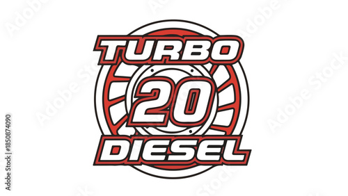 Turbo Diesel 20 Emblem Logo - Automotive Performance logotypelogoicon.